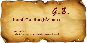 Geréb Benjámin névjegykártya